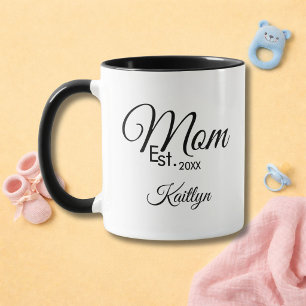 Caneca Presente de Mãe Estabelecida Nova Mãe Nome Roteiro
