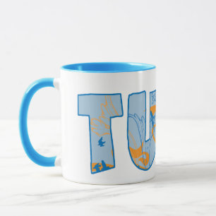 Caneca Presente de Música de Abstrato de Padrão de Texto