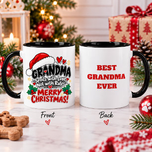 Caneca Presente de Natal da Vovó Divertida Mima Com Amor
