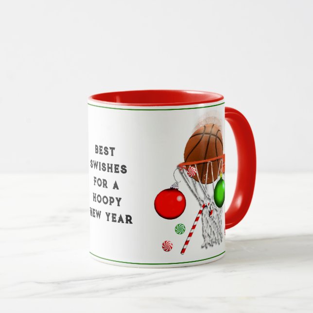 Caneca Presente de Natal de Basquetebol (Frente Esquerda)