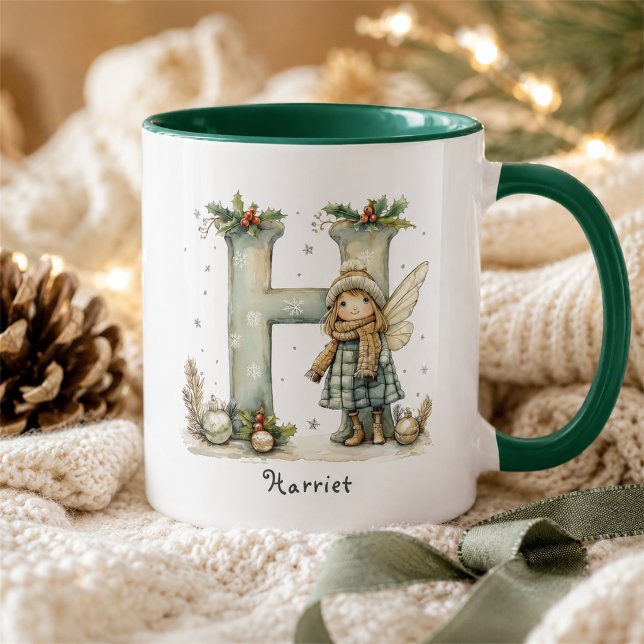Caneca Presente de Natal de Fada Fofo Personalizado (Criador carregado)