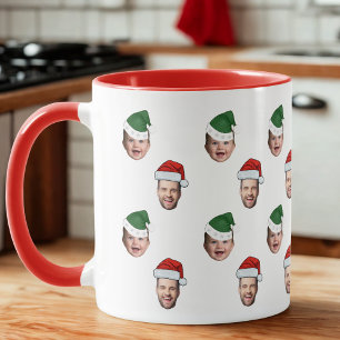 Caneca Presente de Natal de Santa Hat com Rosto Bonito Pe