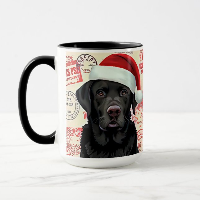 Caneca Presente de natal do lab preto (Esquerda)