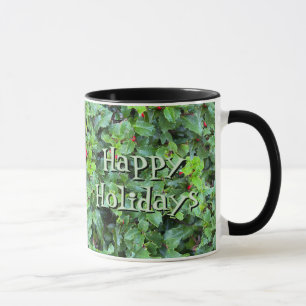 Caneca Presente de Natal Personalizado Holly Berry Festa 
