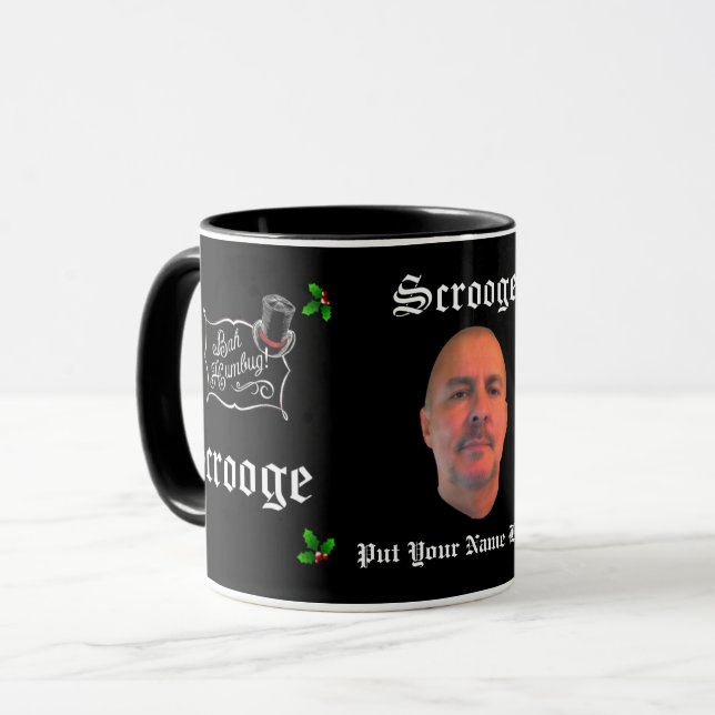 Caneca Presente de Natal Personalizado SCROOGE Imagem/Tex (Frente Esquerda)