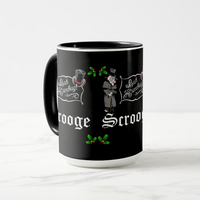 Caneca Presente de Natal "SCROOGE "Bah Humbug!" (Frente Esquerda)