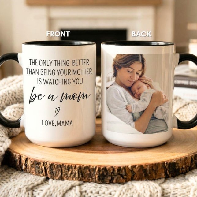 Caneca Presente de Nova Mãe da Mãe Foto Personalizada Dia (Criador carregado)