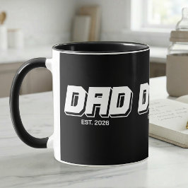 Caneca Presente de Novo Pai Estabelecido Preto e Negrito