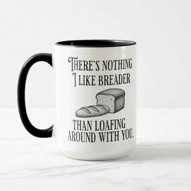 Caneca Presente de Pão de Piada de Casal Engraçado (Esquerda)