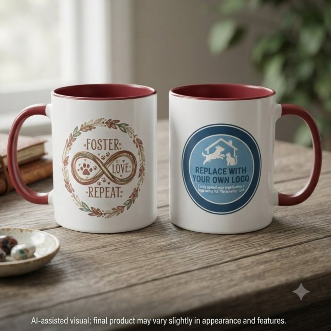 Caneca Presente de Resgate de Animais de Estimação Infini (Foster Love infinity mugs: A perfect, heartwarming gift for pet rescue supporters and volunteers.)