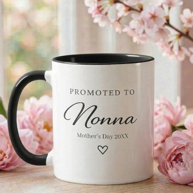 Caneca Presente de Revelação de Gravidez no Dia das Mães  (Mother's day Promotes to Nonna Mug  )