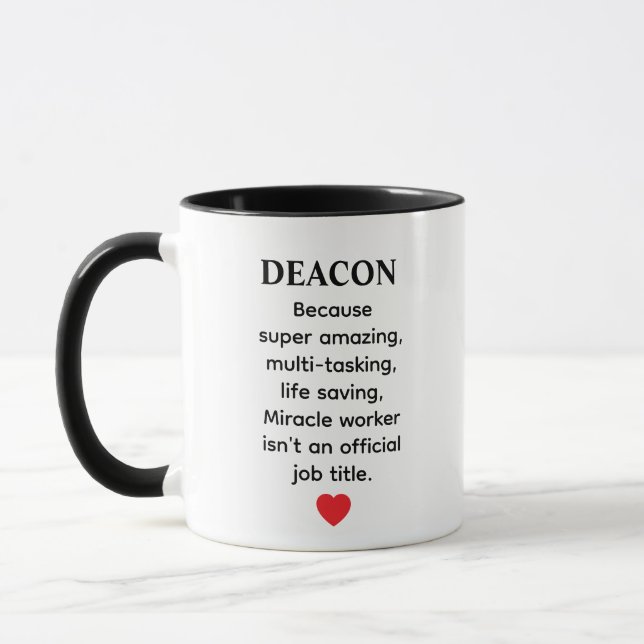 Caneca Presente Diácono – Citação Divertida de Ministério (Esquerda)