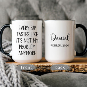 Caneca Presente Divertido de Aposentadoria Nome Personali