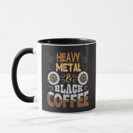 Caneca Presente Divertido de Café Preto Heavy Metal