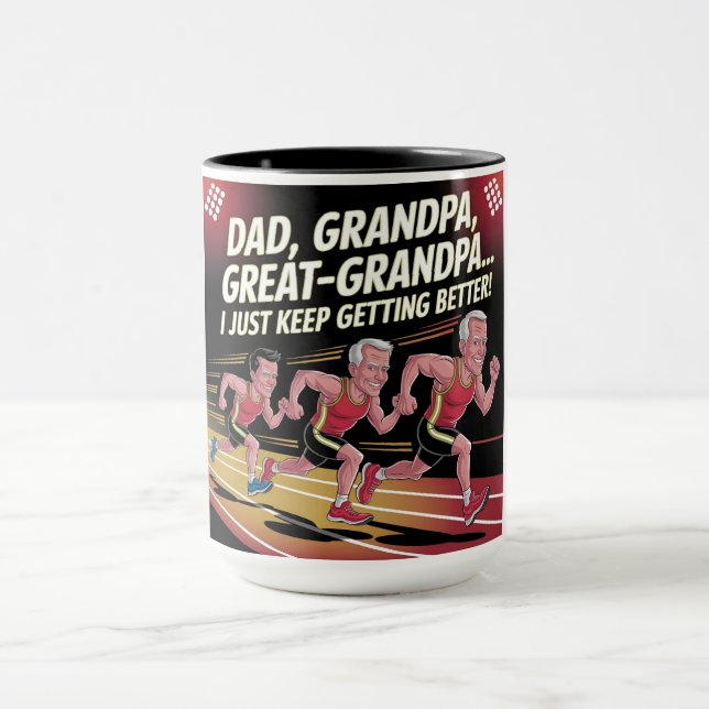 Caneca Presente Divertido para Melhorar o Pai Avô Bisavô (Centro)