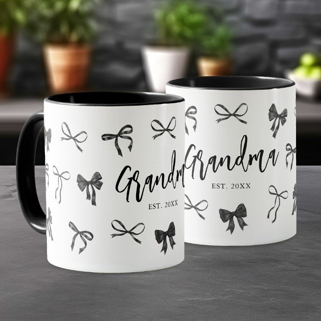 Caneca Presente do Ano de Fundação para Avó com Laços (Criador carregado)