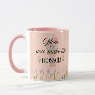 Caneca Presente do Dia das Mães Você Faz a Vida Florescer