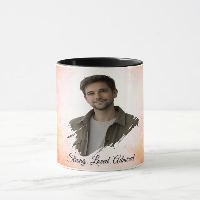 Caneca Presente do Dia dos Namorados com Foto em Aquarela (Centro)