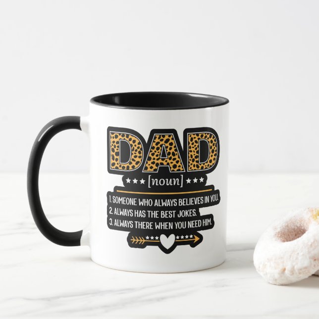 Caneca Presente do Dia dos Pais com Estampa de Leopardo D (Com Donut)
