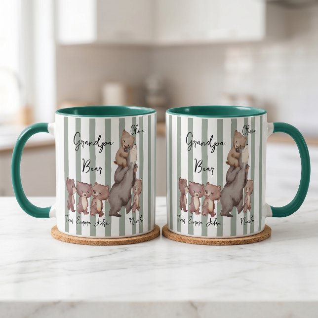 Caneca Presente do Dia dos Pais Urso Pai Listrado  (Criador carregado)