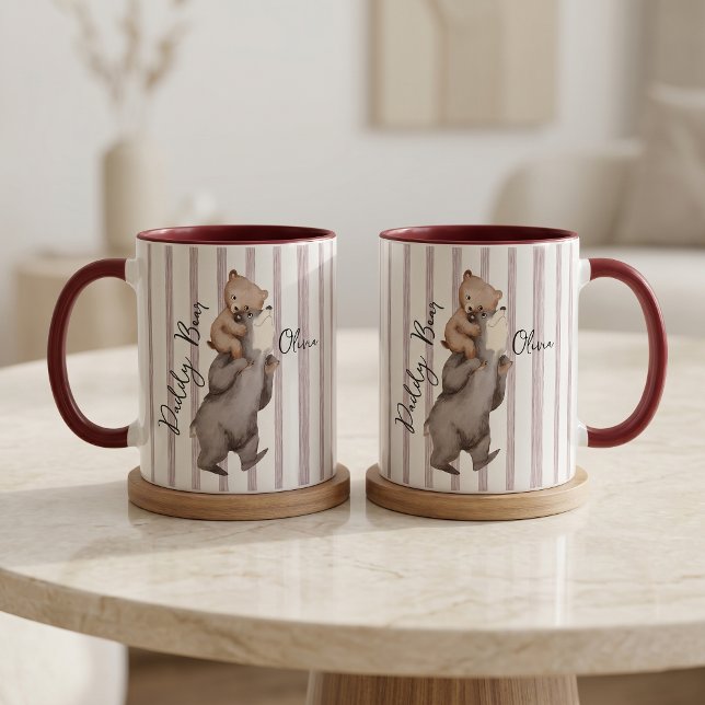 Caneca Presente do Dia dos Pais Urso Pai Listrado  (Criador carregado)