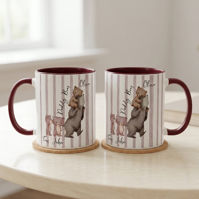 Caneca Presente do Dia dos Pais Urso Pai Listrado  (Criador carregado)