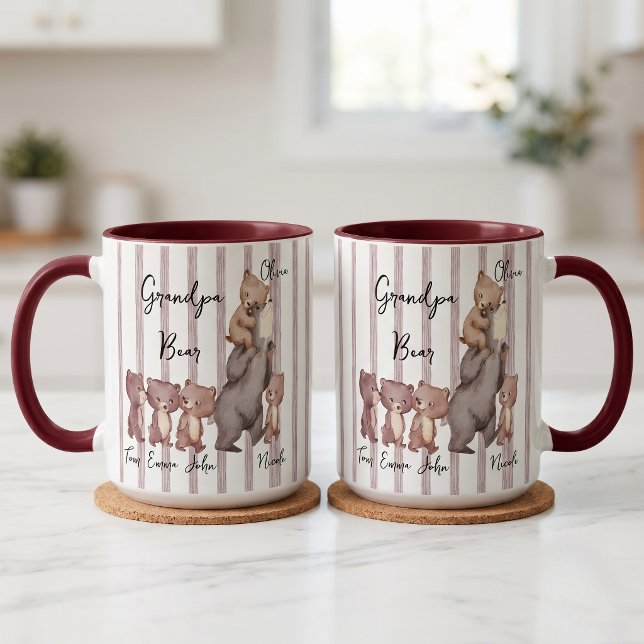 Caneca Presente do Dia dos Pais Urso Pai Listrado  (Criador carregado)