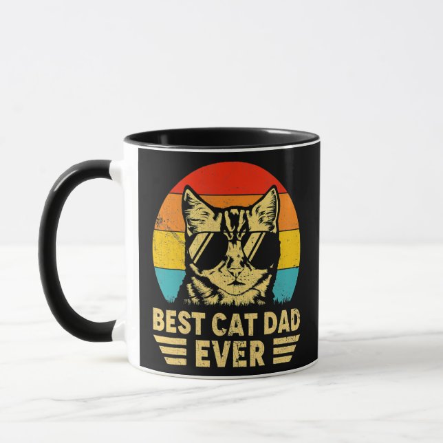Caneca Presente do melhor Pai de gatos do Vintage para o  (Esquerda)