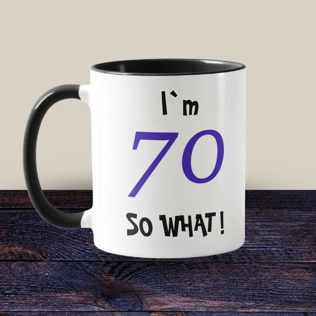 Caneca Presente Engraçado de 70º Aniversário Citação 70 E (Criador carregado)