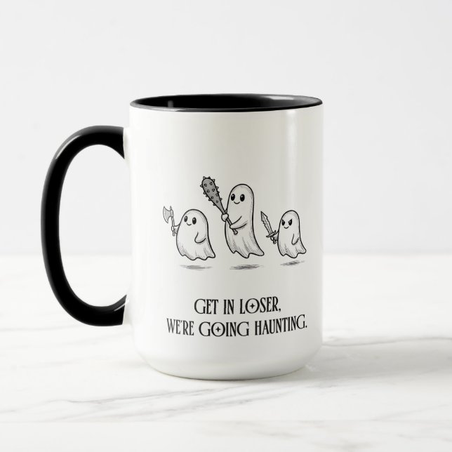 Caneca Presente Engraçado de Fantasma de Garota Má Mal-As (Esquerda)