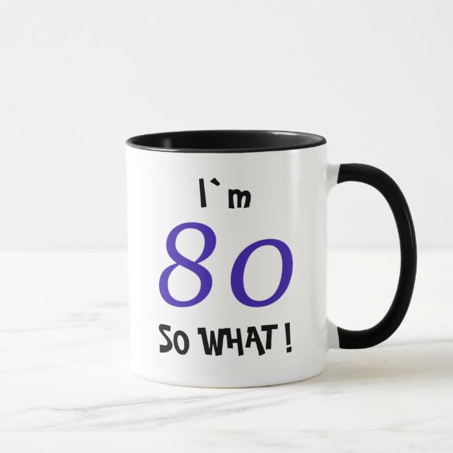 Caneca Presente engraçado e inspirador de 80º aniversário (Direita)