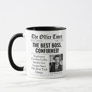 Caneca Presente Engraçado para o Melhor Chefe Título de J
