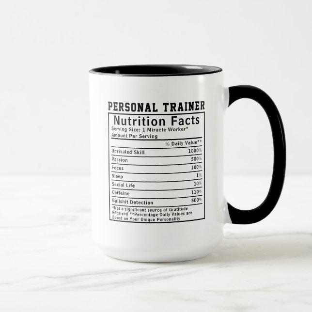 Caneca Presente Engraçado para Treinador Pessoal Fatos de (Direita)