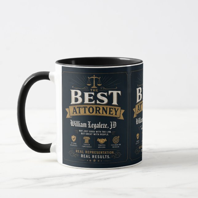 Caneca Presente engraçado personalizado para o melhor adv (Esquerda)