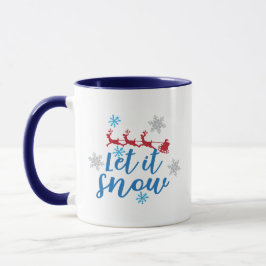 Caneca Presente Flocos de Neve Trenó de Renas do Papai No