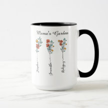 Presente Floral de 3 Nomes Personalizados da Mãe p