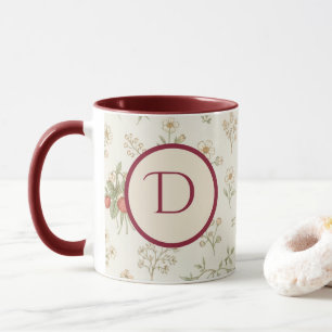 Caneca Presente Inicial de Monograma Boho Willow & Morang