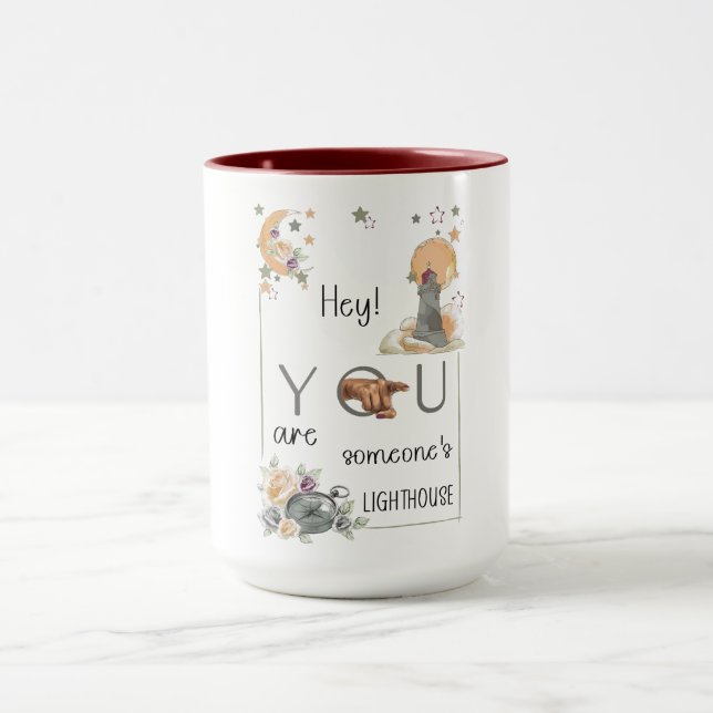 Caneca Presente Inspirador de Farol Lembrete Positivo (Centro)