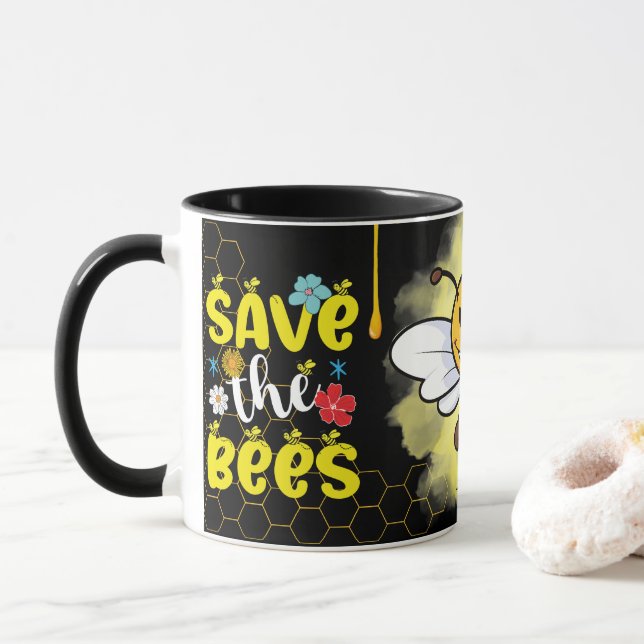 Caneca Presente Inspirador para Amantes de Abelhas e Mel  (Com Donut)
