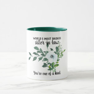Caneca Presente Irmã BADASS - Um tipo de Flores