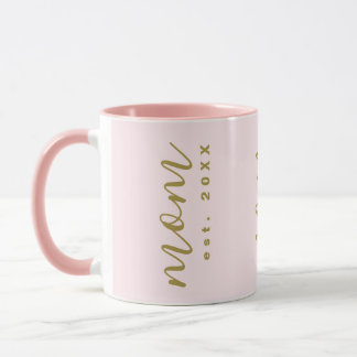 Caneca Presente Minimalista Rosa Pastel Dourado Ano de Fu
