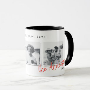 Caneca Presente mínimo moderno de várias fotos da família