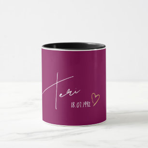 Caneca Presente Moderno de Nome Personalizado Elegante