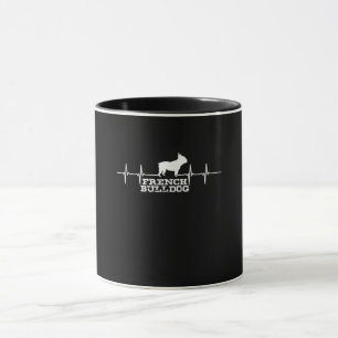 Caneca Presente no cão Coração para Bulldog Francês