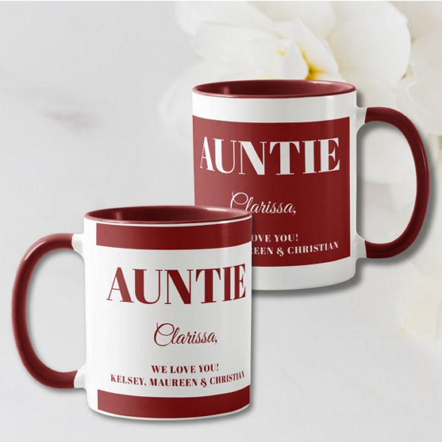 Caneca Presente para a Tia com Nomes Café (Criador carregado)