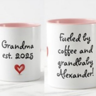 Caneca Presente Para a Vovó, Personalizado com Nome e Ano