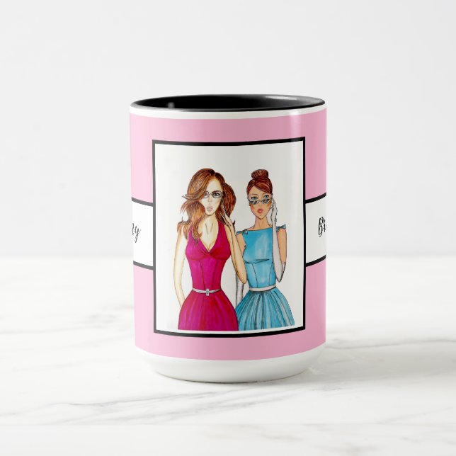 Caneca Presente para Damas de Honra Rosa Ringer 15oz (Centro)