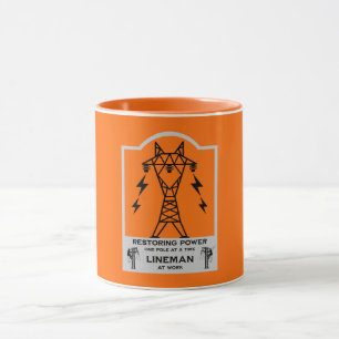 Caneca Presente para Eletricista de Linha de Energia