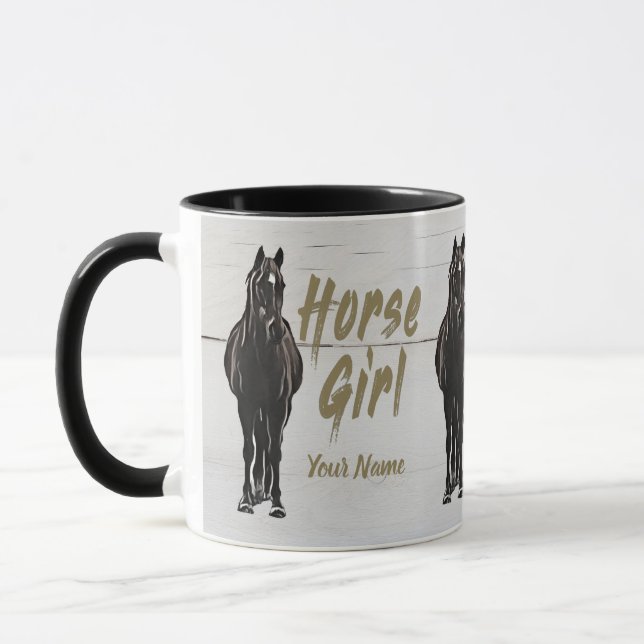 Caneca Presente Para Menina De Cavalo Para Amantes De Fér (Esquerda)