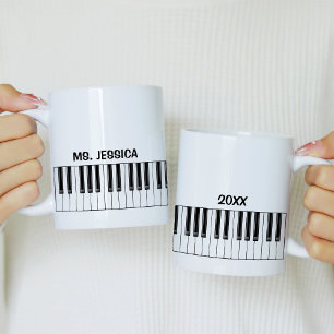 Caneca Presente para professor de piano Teclas de piano C